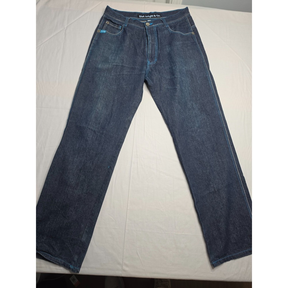 5ive Jungle & Co Jeans Men's 34 Blue Denim 100% Cotton Straight Leg Streetwear